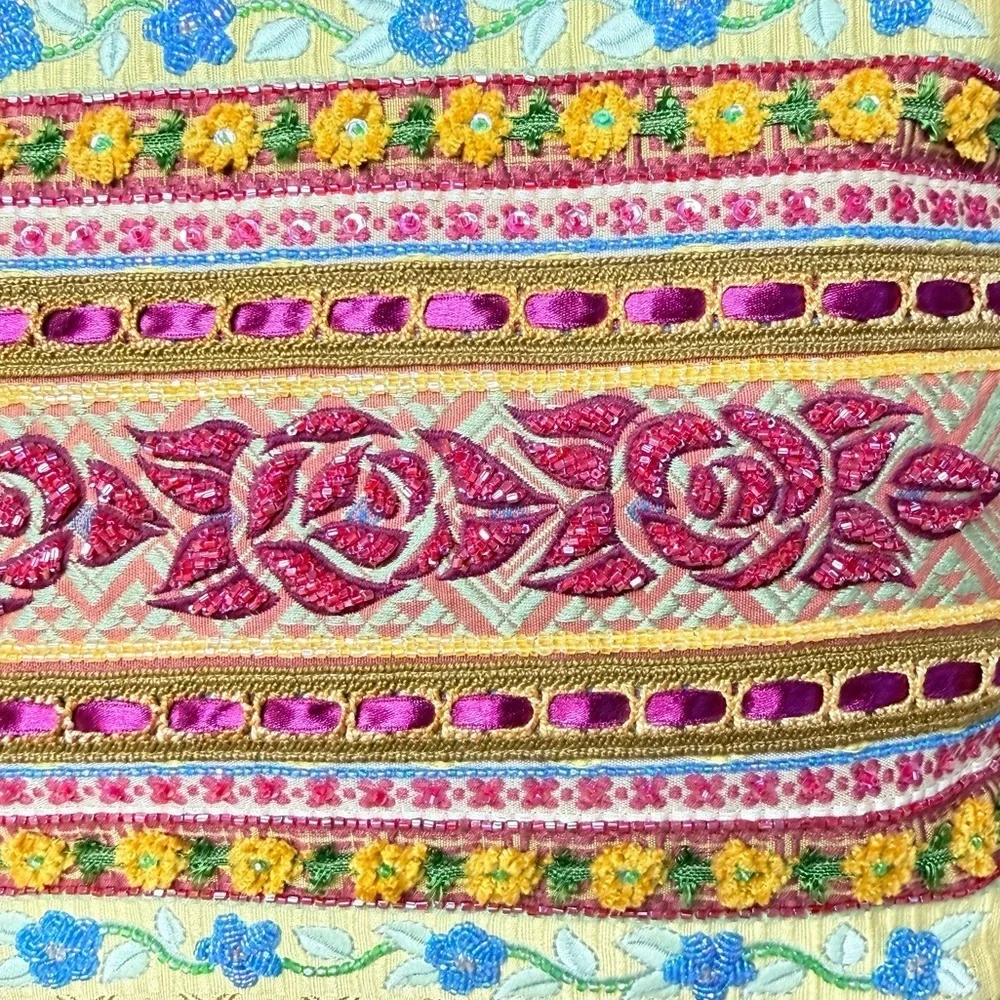 Isabella Fiore Limited Edition Beaded Embroidered Handmade Tote Leather Bag Rare